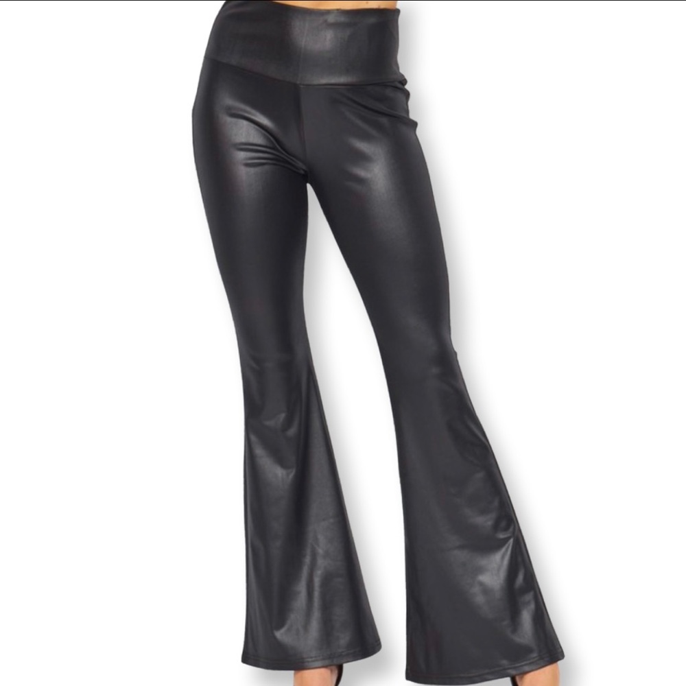 Faux Leather Flare Pants